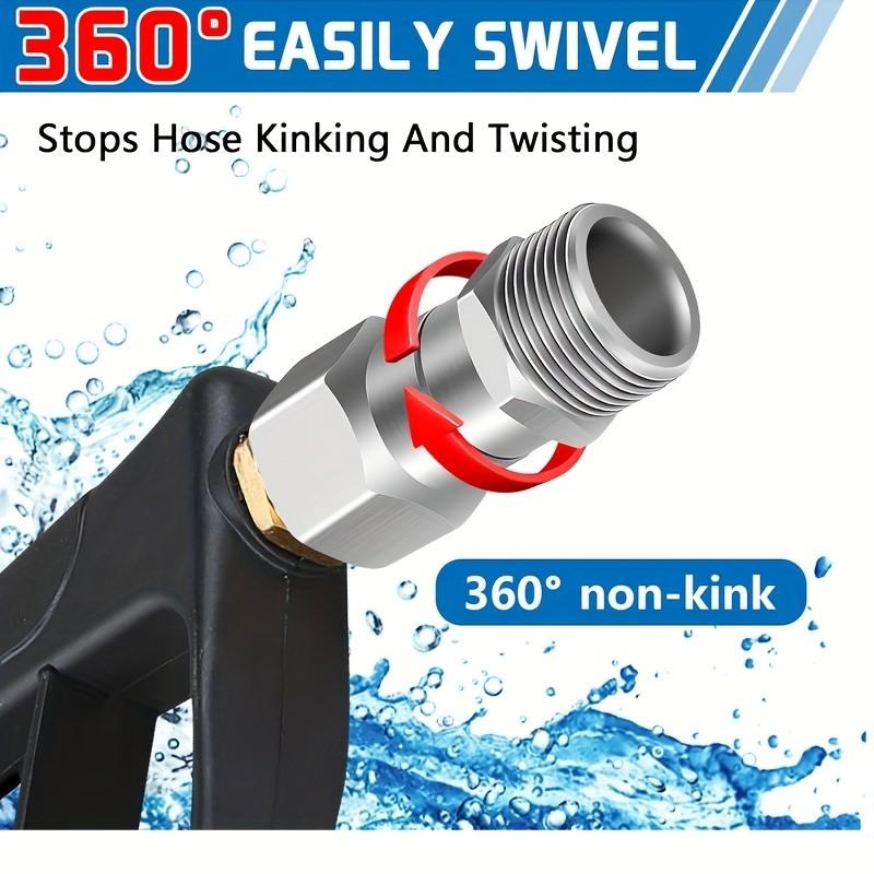 High Pressure Washer Rotating Adapter, M22-14mm/15mm to M22 Anti-Twist Connector, 360 Degree Rotation, for Water Gun, Hose