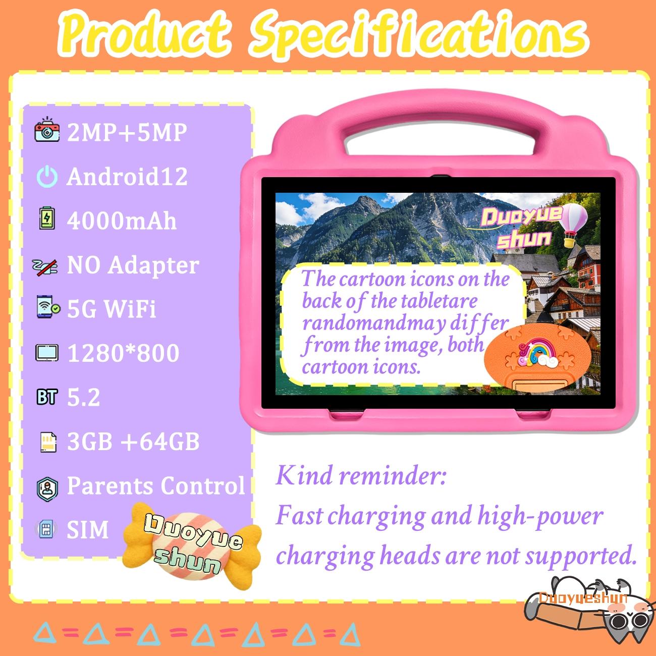 New Year Gift Surprise Android Tablet PC, 10.1 Inch Kids Learning Tablet with Parental Control, Dual Camera, 1280x800 IPS Display, Best Christmas Gift