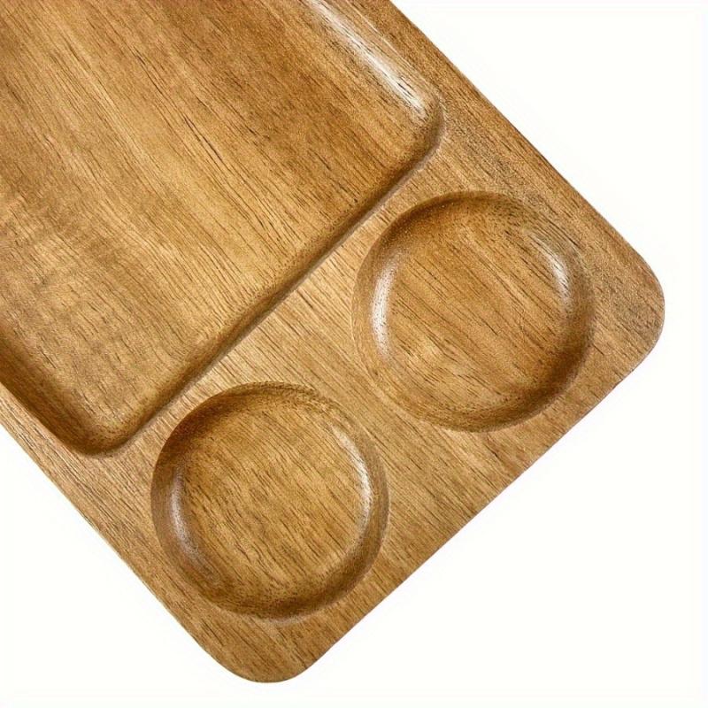 1pc Handmade Wooden Fruit Tray, Natural Wood Plate for Contact, Rectangular Dessert or Breakfast Sushi Plate, Creative Tableware for Kitchen, Decorative Holiday Kitchen Gadget, All-Season Kitchen Supplies