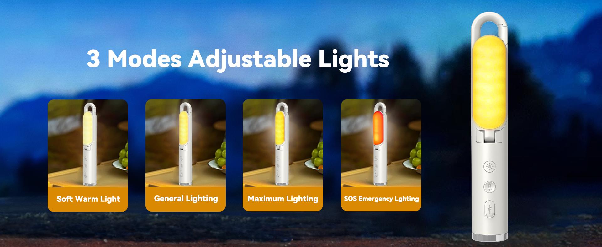 Foldable 4in1 Multifunctional Camping Light, Outdoor Light, SOS Light, Flashlight,SteadyLight,Seamless Folding Design, Extended Battery For 24H Use