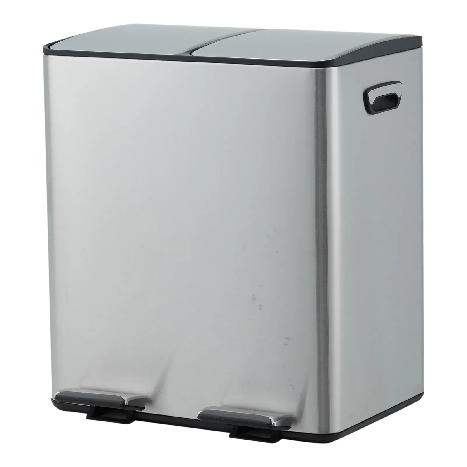 2x5.3 Gal Dual Trash Can Stainless Steel Anti-Slip Foot Pedal Soft-Close Odor-Proof Lid - Collapsible Foot Pedal - Rust-Resistant - Space-Saving Modern Waste Separation Bin