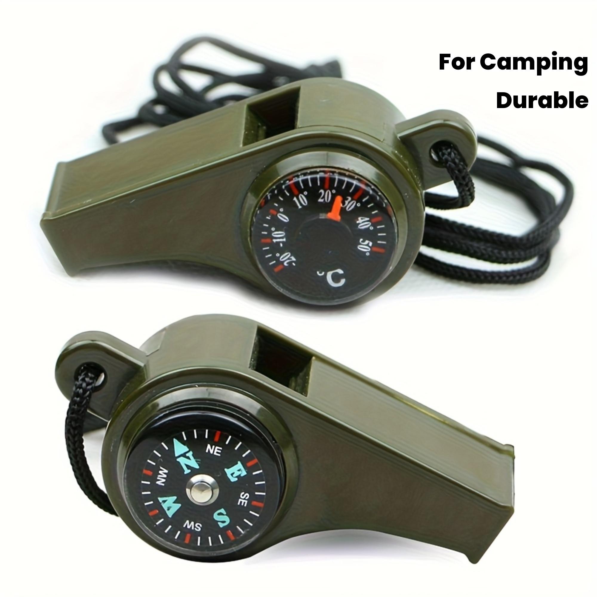 Multi-Function Safety Whistle - Loud High-Decibel Alarm, Compass & Thermometer for Camping, Hiking, Outdoor Adventures
