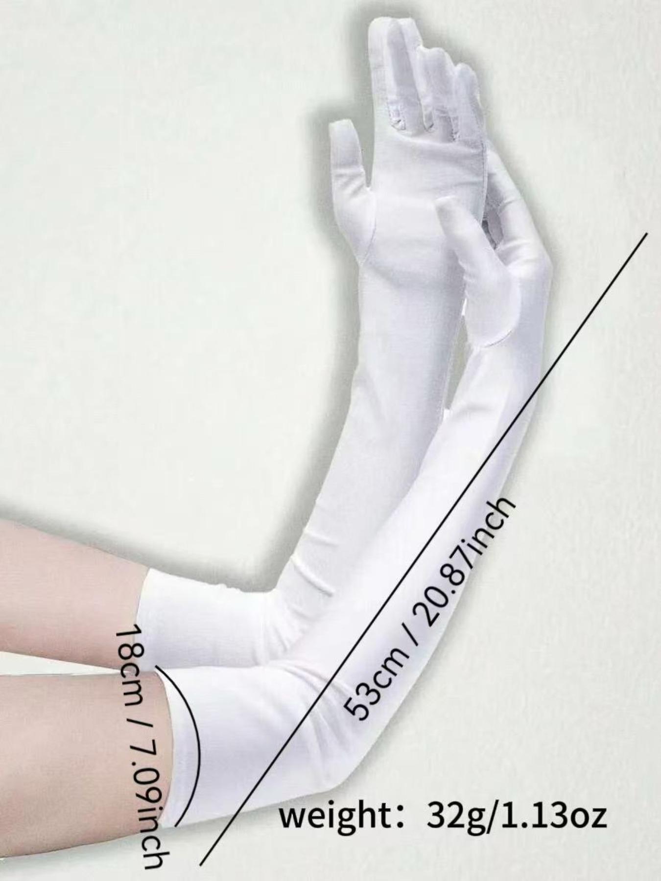 Elegant Women's Long Satin Gloves, 21 Inch Elbow-Length Design, Comfortable Fit for Parties, Performances & Cosplay, Adds Royal Charm