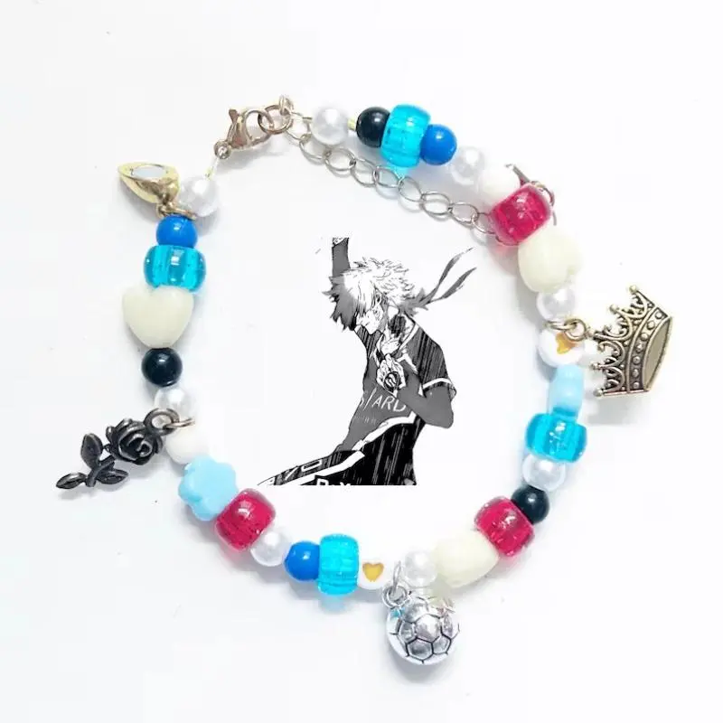 Michael Kaiser & Alexis Ness Inspired Matching Bracelets - Blue Lock Handmade BFF/Couple Jewelry, Cute Anime Fan Accessories Gif
