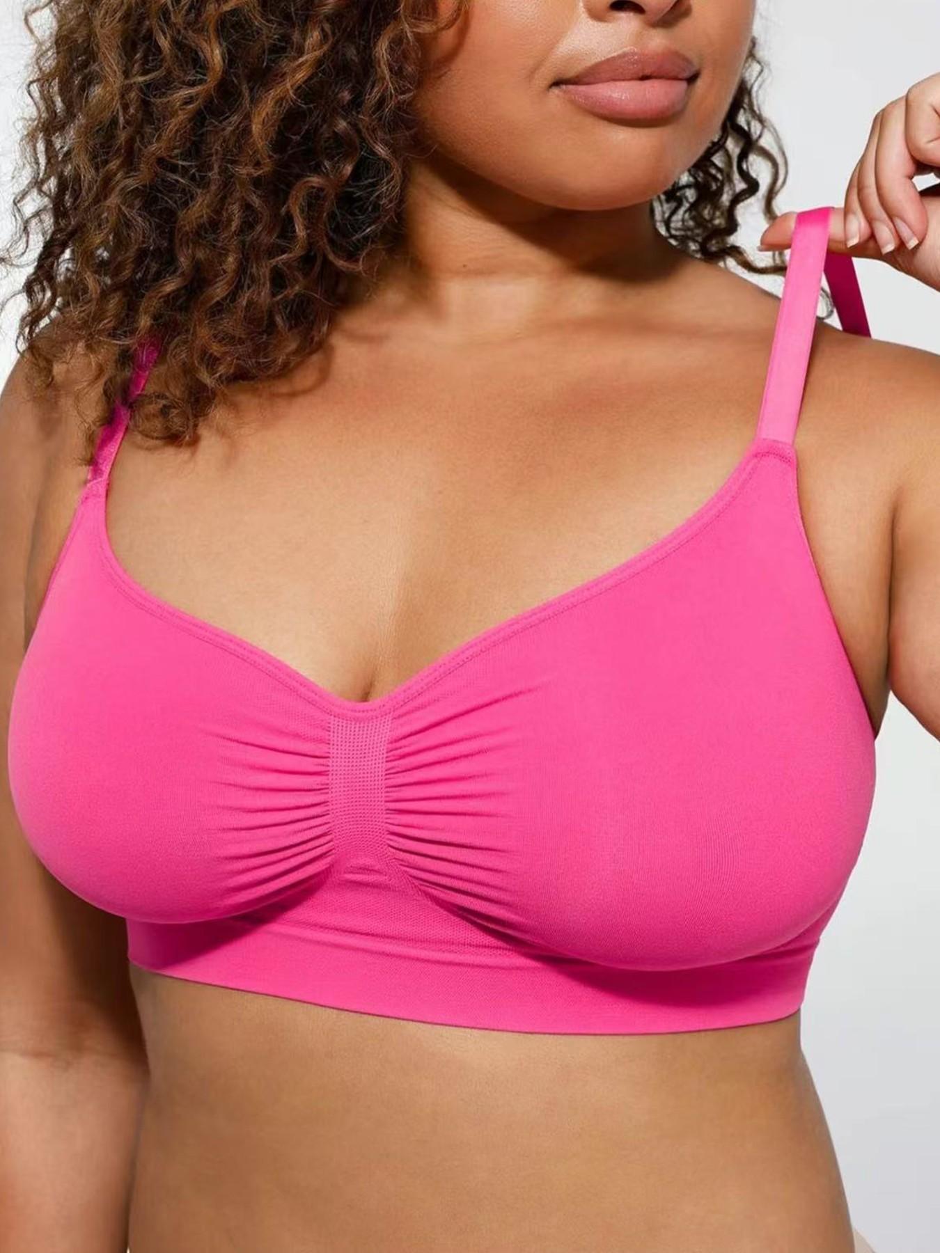 3 Pack Women's Seamless Wireless Supportive Bras, Adjustable Strap Comfort No Underwire Bralette Set, Soft Stretch Light Support Bra Tops for Daily Wear, Lounge, Sleep and Casual Layering