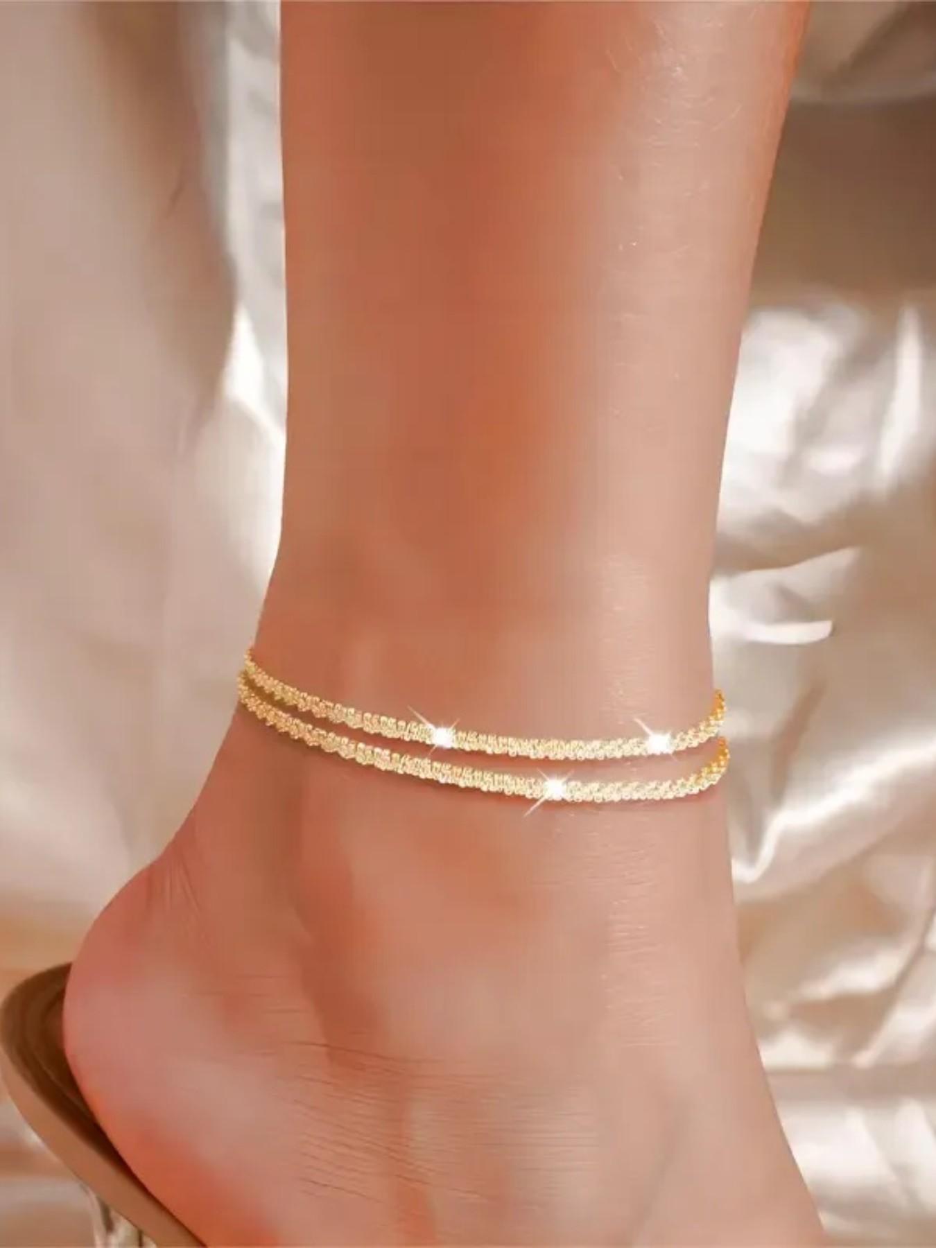 Spring Dainty Layered Waterproof Anklet&Necklace For Women Adjustable Womens Anklet Set Stackable Figaro Beaded Cuban Link Anklets Daily Clothing Decor For Beach Summer Trendy All-match & Exquisite Jewelry Gift For Outdoorfun Decoration