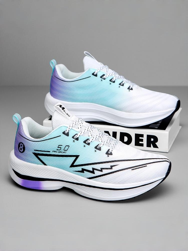6-Color Trendy Fashion Running Shoes, Unique Gradient Print, Foot-protecting Supercritical Foam Cushion, Breathable Anti-slip Mesh for Physical Test, Fashionable Running Shoes, Cushioned Running Shoes