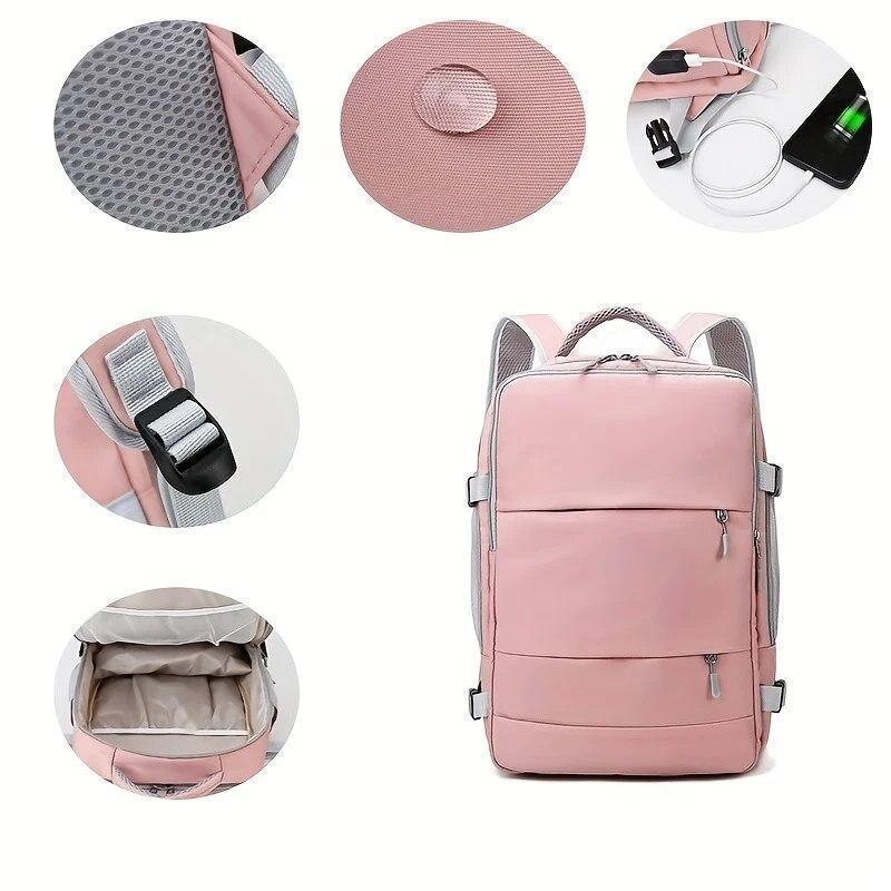 Large Capacity Waterproof Multilayer Travel Backpack with Shoe Storage, Casual Vintage Design for Daily Travel Use