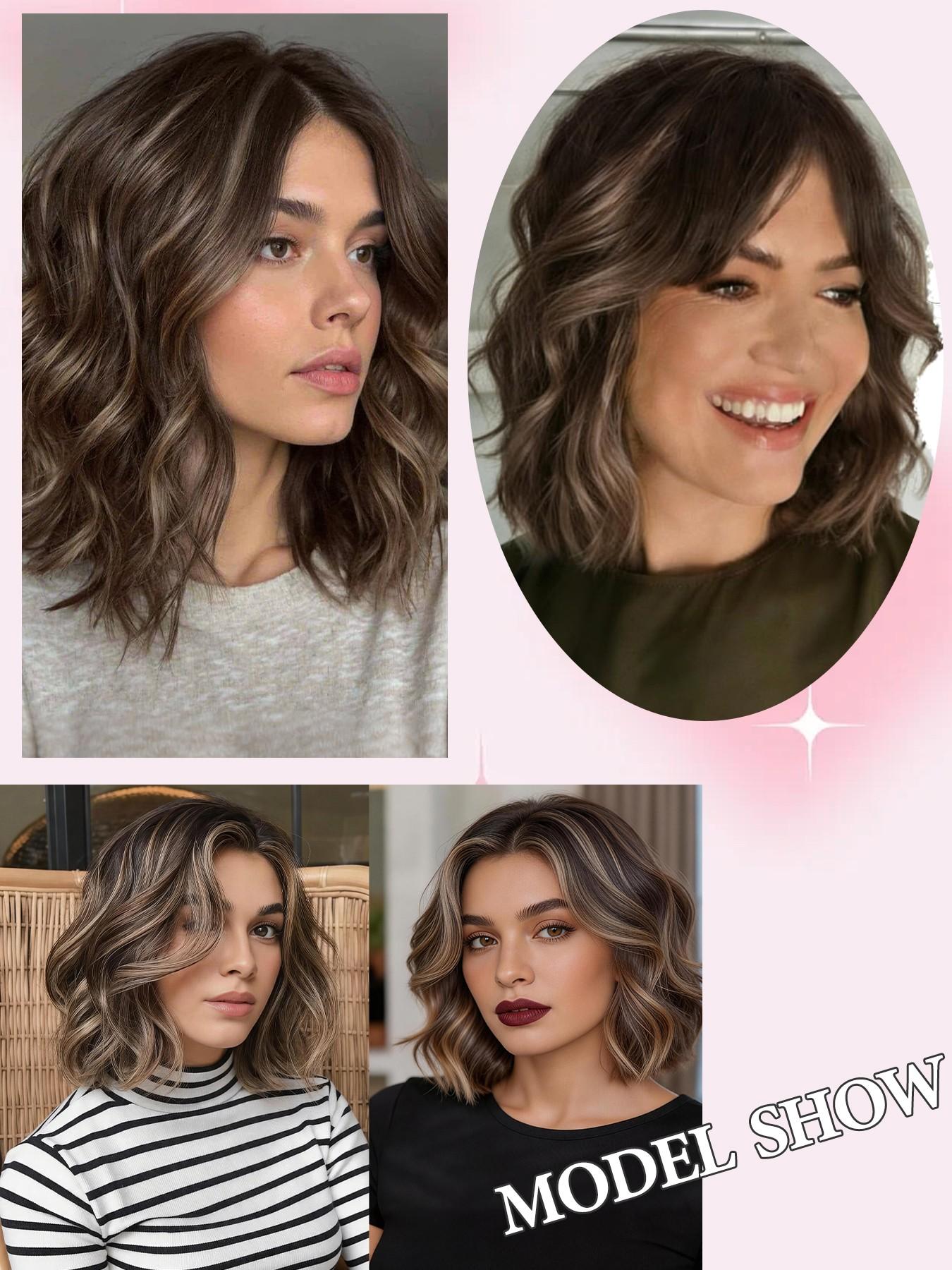 12 Inch Short Light Synthetic Hair Topper, Lightweight Breathable Base, Natural Fluffy Volume, Complete Scalp Coverage for Women, Synthetic Wigs, Curly Wig