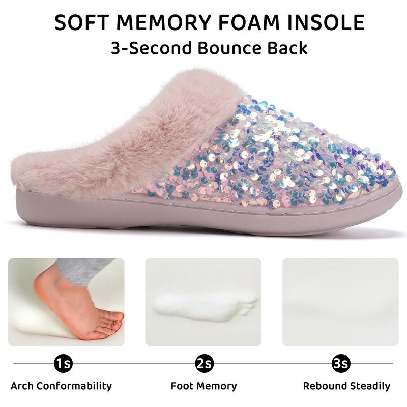 WateLves Women's Slippers Comfort Memory Foam House Slippers Slip-on Plush Lining Bedroom Shoes for Indoor & Outdoor Ideal Thanksgiving Christmas Gift