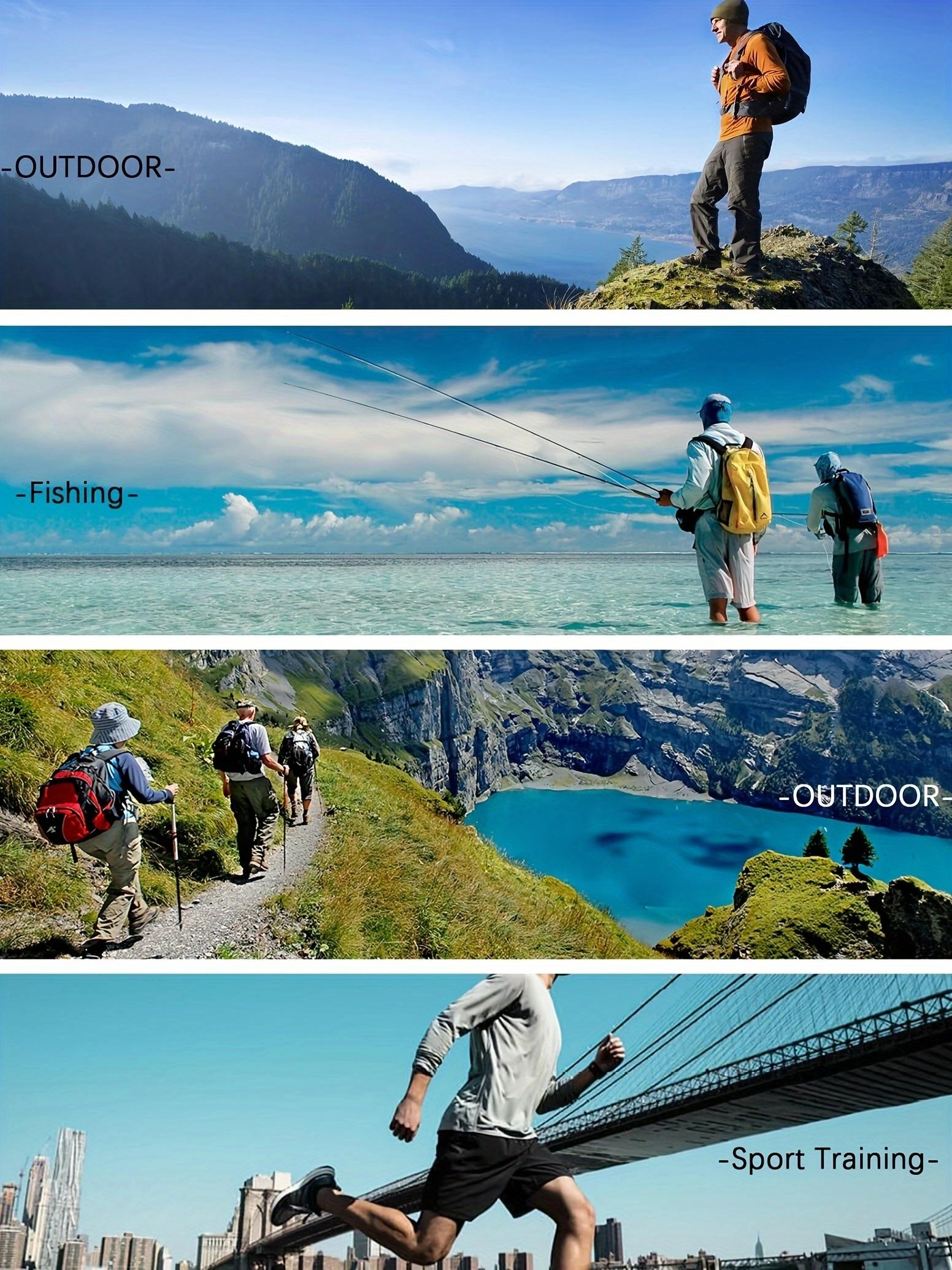 5pcs Men's Athletic Hoodie Shirts - Moisture-Wicking, Breathable Polyester Blend, Long Sleeve - Hooded Design for Casual, Fishing, Running & Outdoor Activities