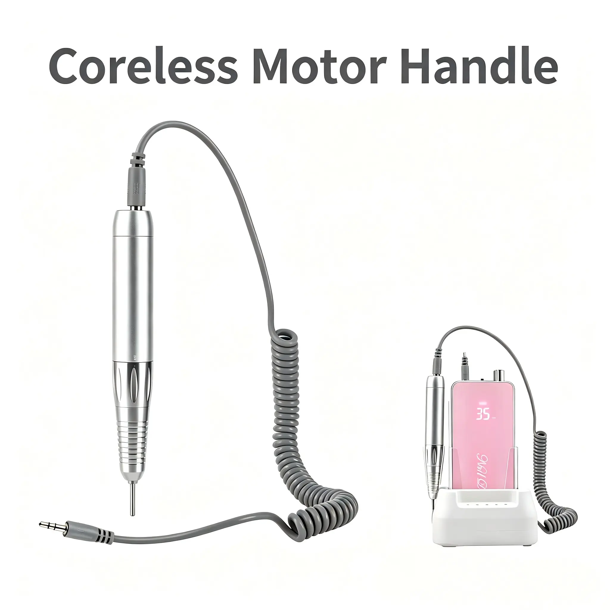 Ibelieve Nail Drill Replacement Handle, Compatible with Ibelieve Coreless Motor, 35,000 Rpm Electric Polisher Handle, Essential Beauty Tool, Nail Tools