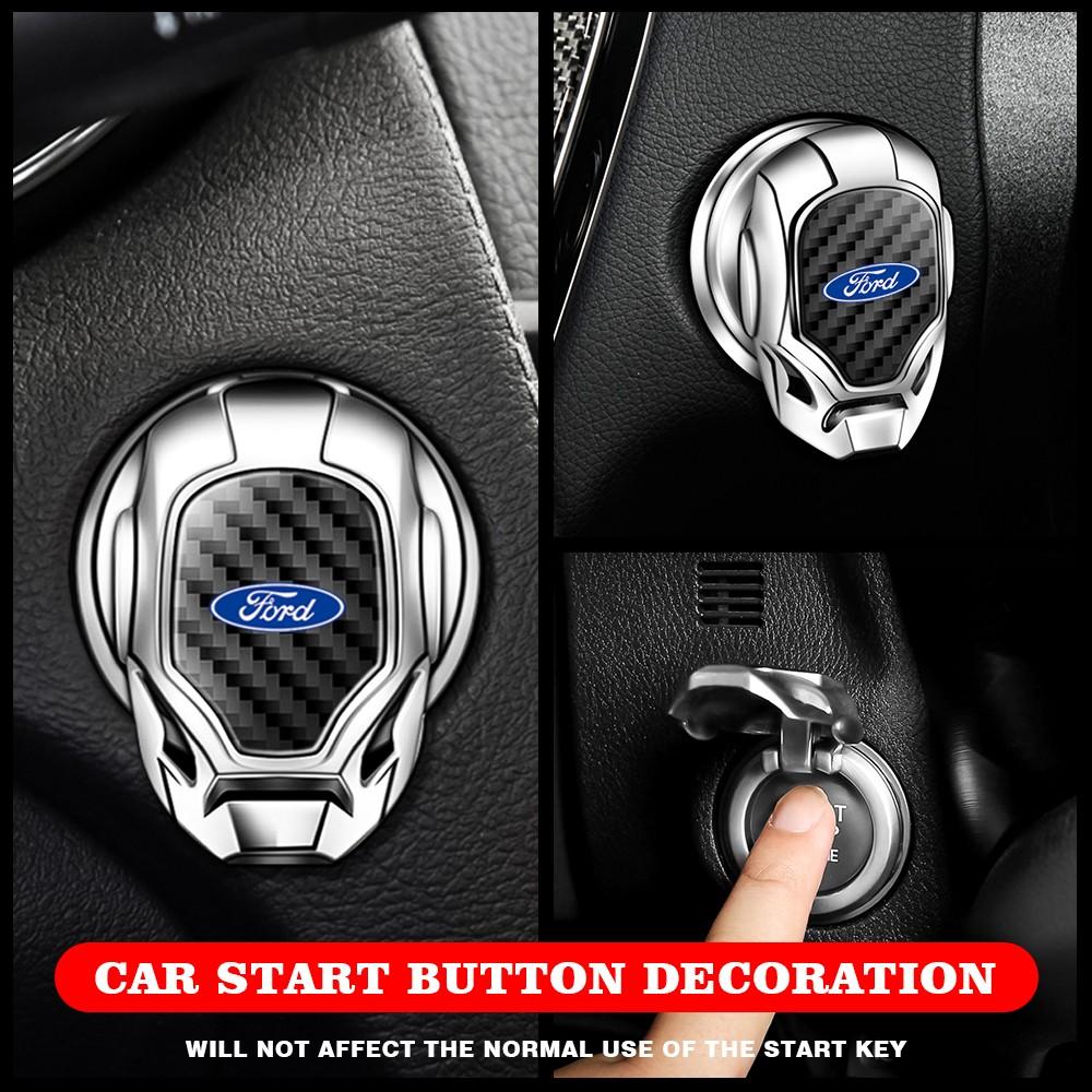Ford Car Interior Engine Start Button Protective Cover, Car Engine Start Button Cap, Engine Start/Stop Switch Decorative Button Cover, Flip-Open Automotive Style Design, Car Engine Accessories