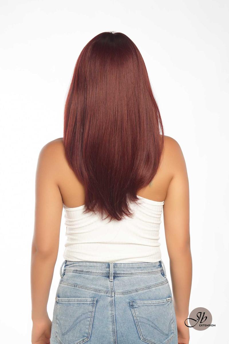 JBEXTENSION 20 Inches Red Fashion Women Wig With Bangs REGGIE