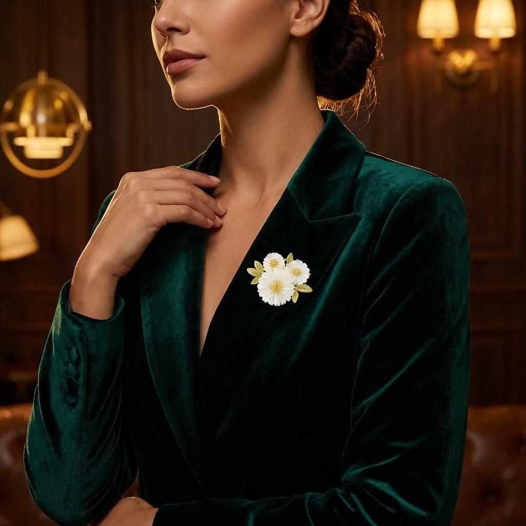 Charming Daisy Brooch, Unique Personality Pin, Elegant Lapel Flower, Perfect for Cardigans, Small Fresh Literary Aesthetic Accessory