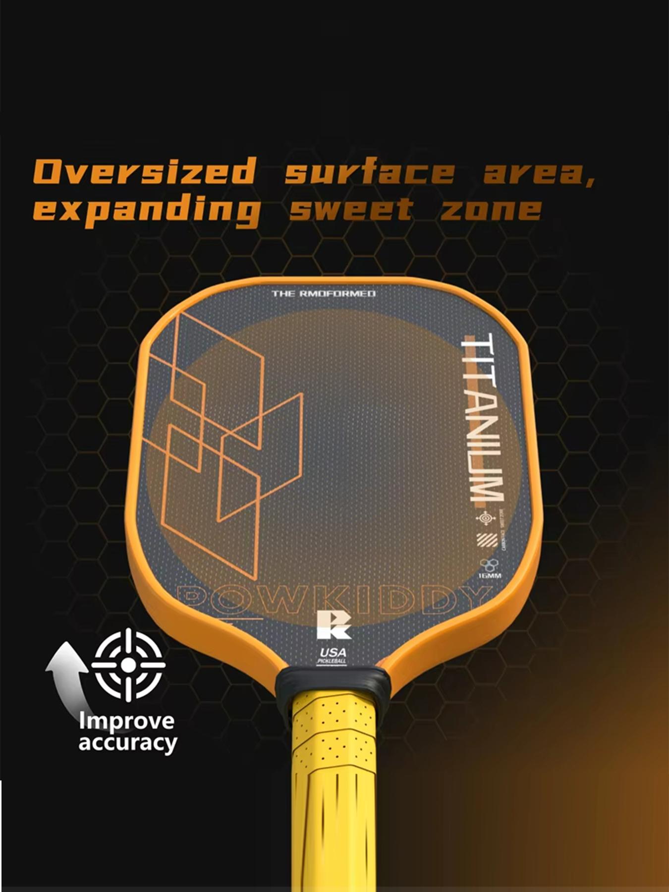 Professional Pickleball Racket with Titanium Thread Weave, High Friction & Spin Design, Durable PP Honeycomb Core, Ideal for Competitors