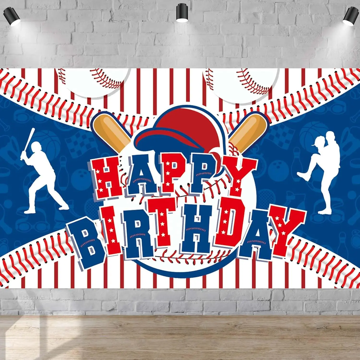 Baseball Happy Birthday Banner Large Baseball Birthday Backdrop for Boys  Teens Men  Themed Party Decorations Supplies Wall  Photo Booth Decor