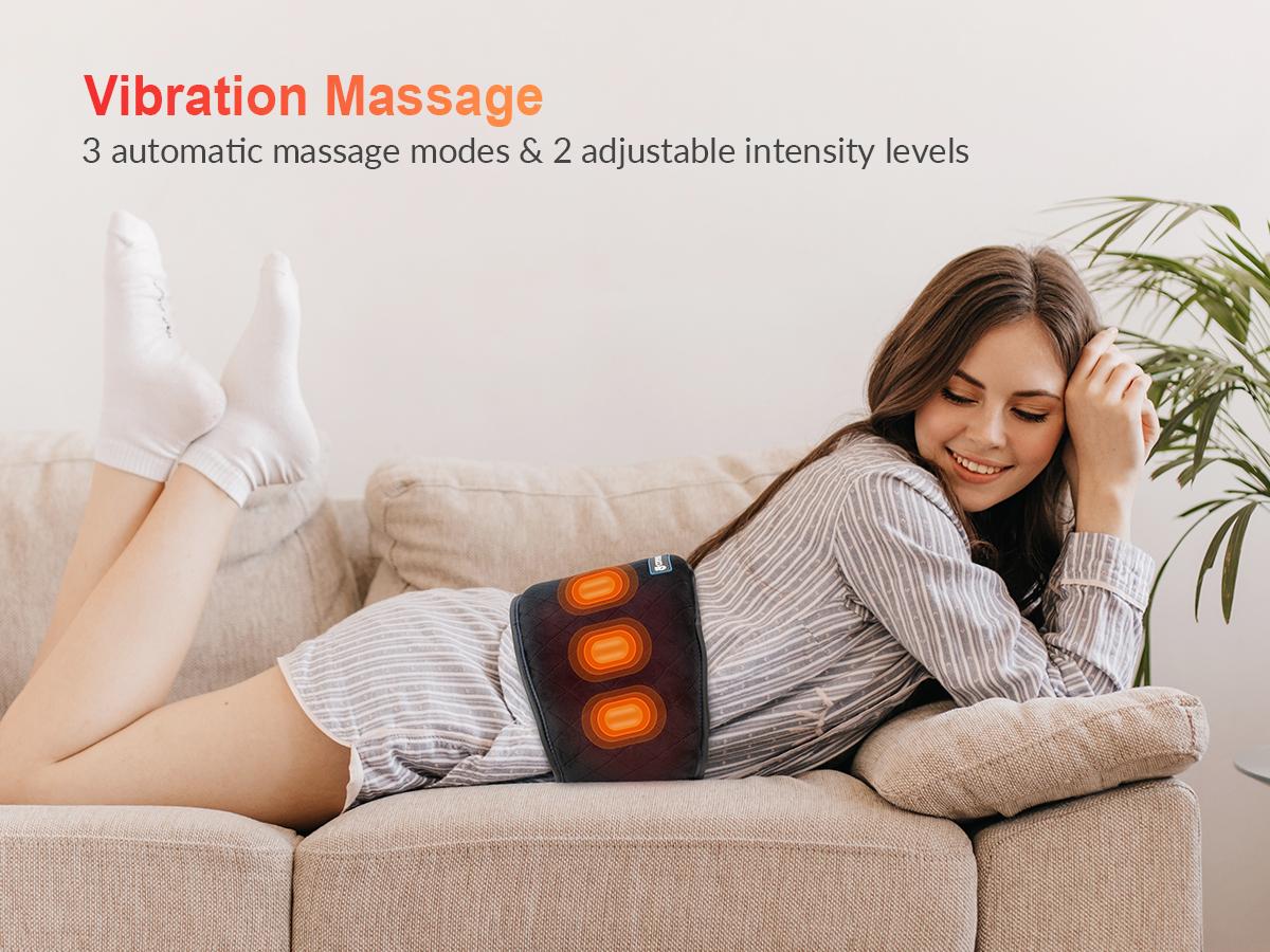 COMFIER Back Massager Heating Pad with Vibrating Massage 3 Modes 2 Intensities 2 Heat Levels for Home Office Relaxation Aid US Plug Gift for Mom Dad