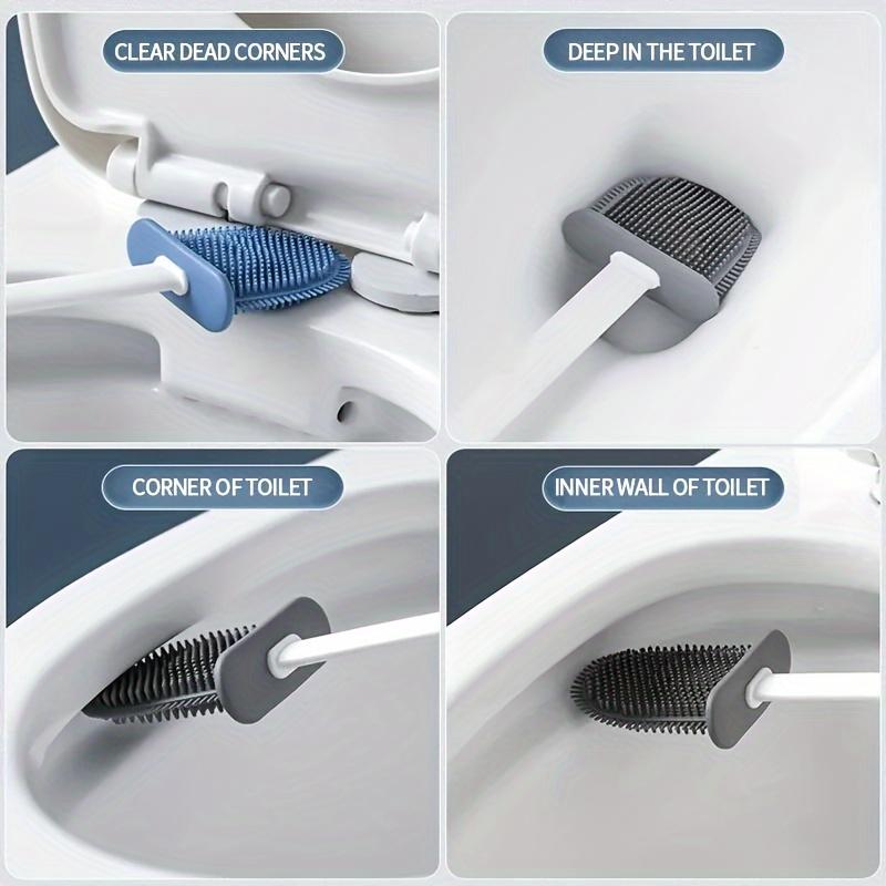 Long-handled Silicone Toilet Cleaning Brush – Soft, Hygienic Bristles for Gentle Scrubbing – Dries Rapidly & Installs in Seconds – for A Fresh, Spotless Bathroom