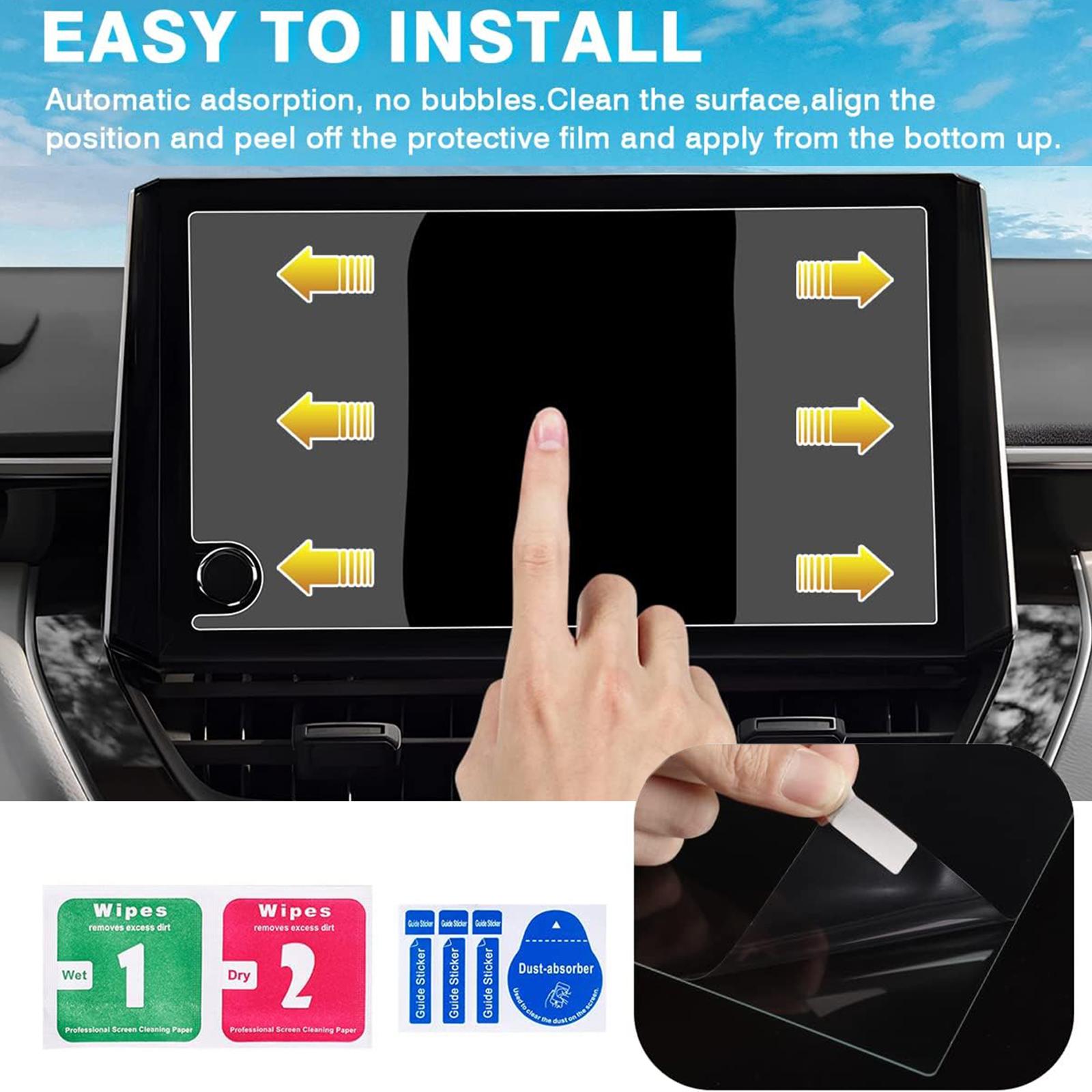 Canvcle 2 Pack Screen Protector for 2023-2025 Toyota Corolla/Corolla Cross & RAV4 8-Inch Touchscreen Tempered Glass Anti-Glare Fingerprint-Resistant Navigation Protective Film