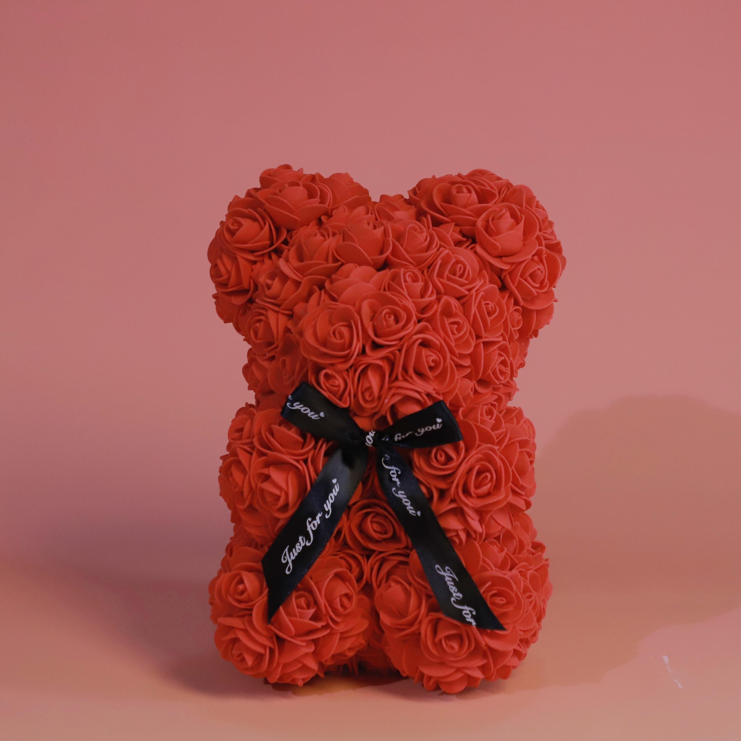 Rose Bear Made of Artificial Foam Roses, Perfect Gift for Valentine's Day, Mother's Day, Anniversary, Wedding, Birthday, Christmas