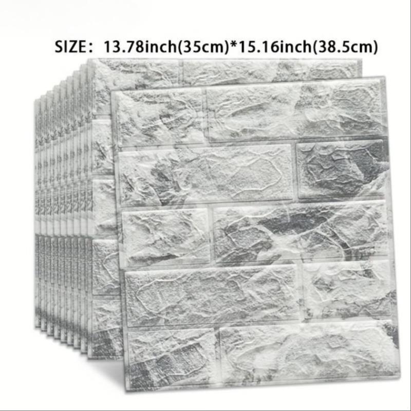 32pcs Self-Adhesive Xpe Retro Wall Stickers, Foam Brick Wallpaper for Bedroom, Waterproof Home Decor, 3mm Thick, Multiple Colors Available