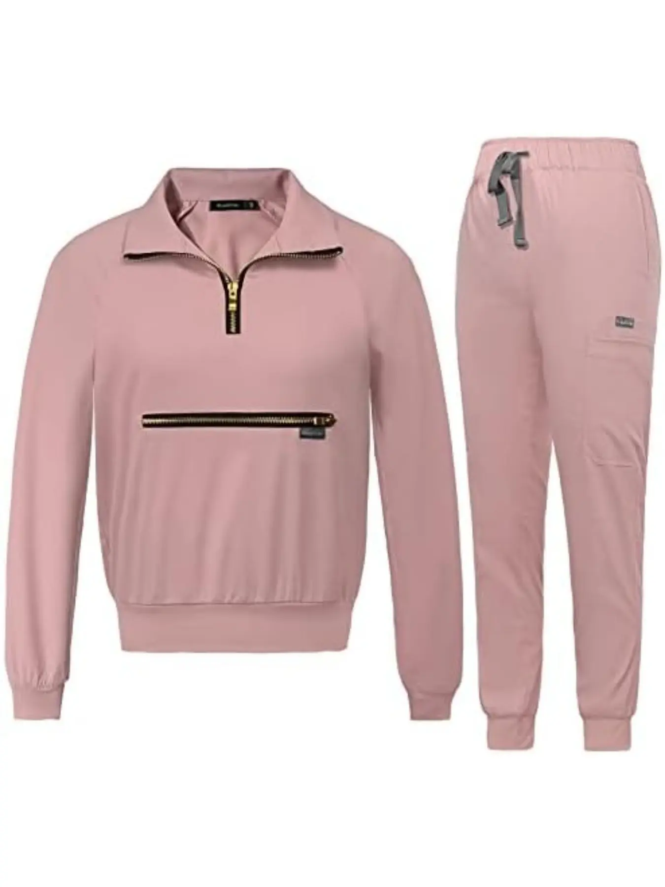 Scrubs for Women Set Long Sleeve Scrubs Top and Multi Pocket Jogger Pants Casual Scrub Jackets for Women Medical Scrub Sets