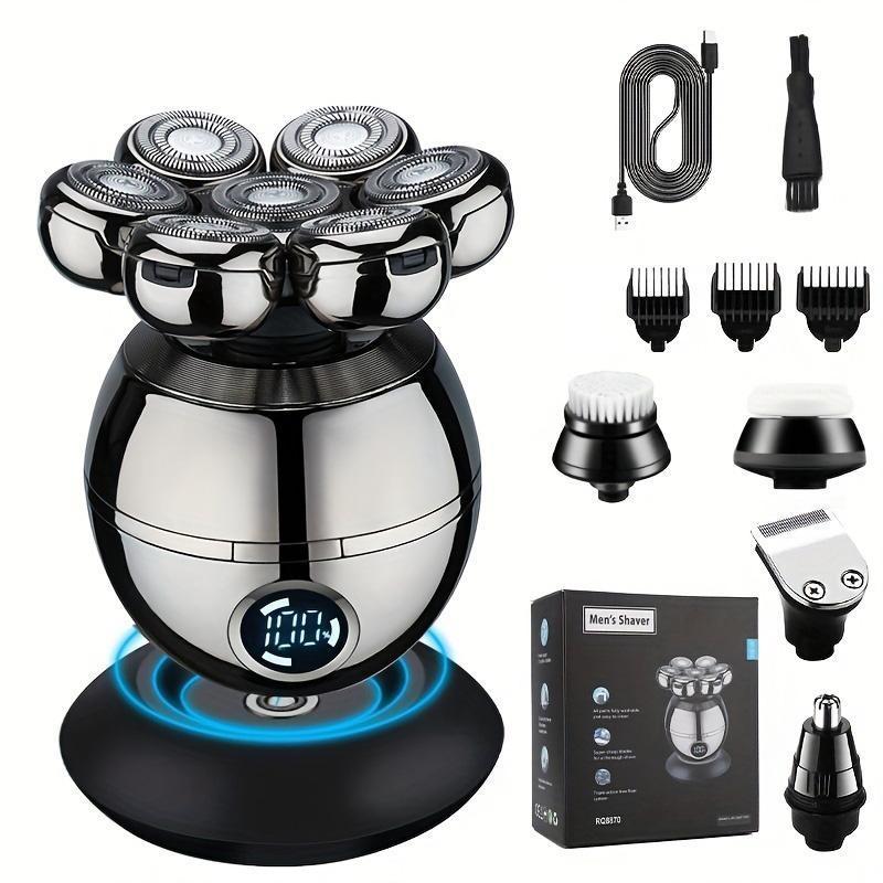 Men's Electric Shaver, 1 Box Portable Rechargeable Wet & Dry Use Shaver with Limited Comb & Cleaning Brush & Charging Cable, Great for Men Stylists Barber Barbershop