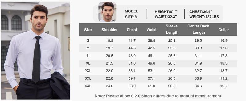 3-Pack Alimens&Gentle Mens  Dress Shirts 4-way Streth Long Sleeve Collared Solid Wedding Dating Button Down Shirts formal shirt