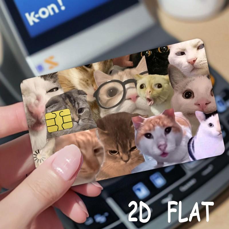2-Pack Cat Pattern Credit Card Stickers, Ultra-Thin Waterproof Scratch-Resistant, Personalized Bank Card Decorative Stickers, Durable Waterproof Stickers
