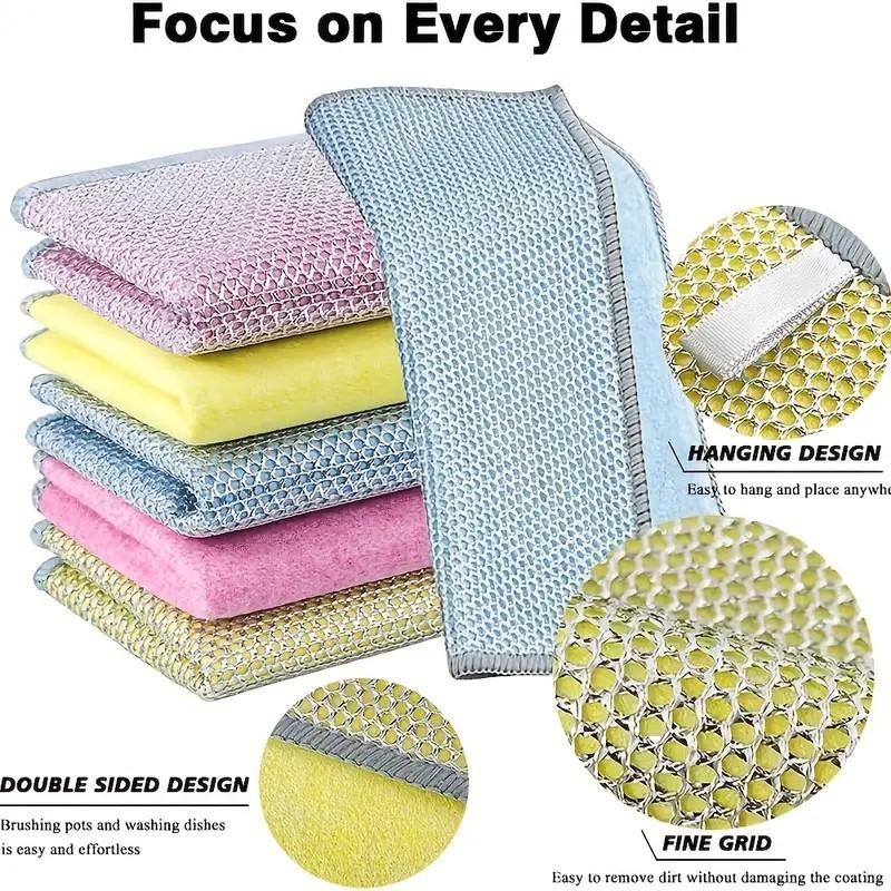 Multi-Purpose Steel Wire Dishwashing Cloth, Wiping Cloth, Scratch-Free, Odorless, Wet & Dry Use, Kitchen Cleaning Sponge for Dishes and Stove