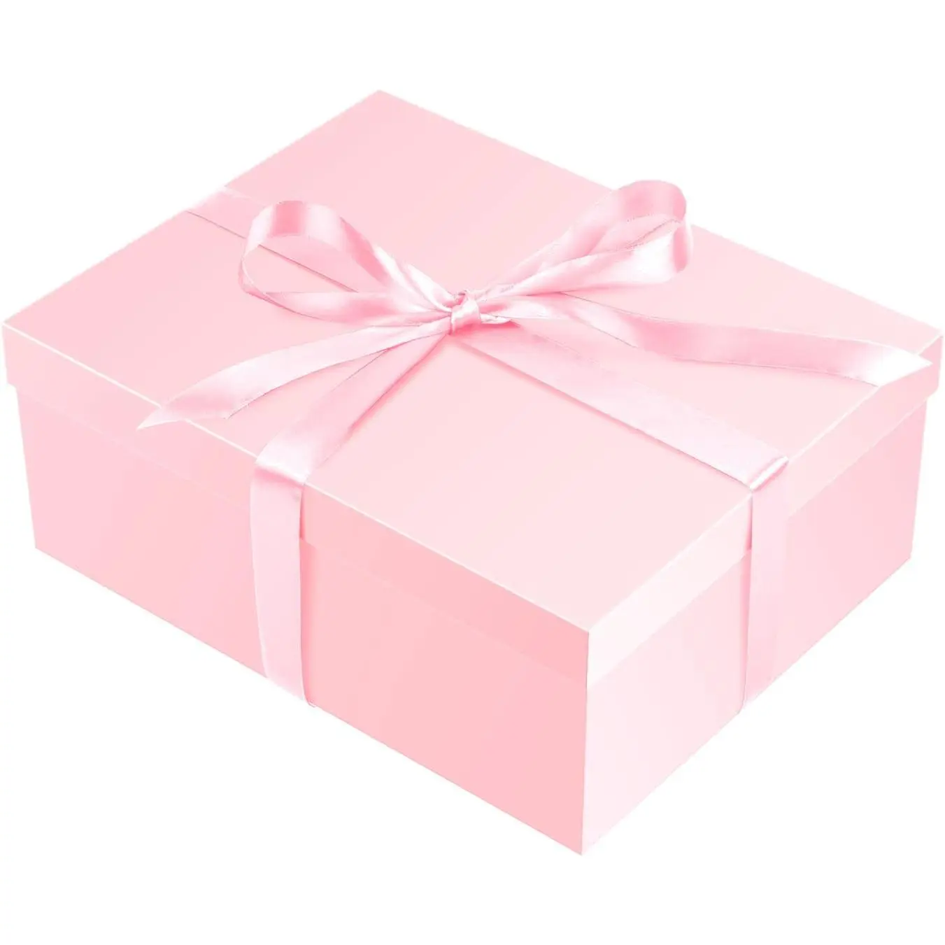 Large Collapsible Decorative Gift Box with Sturdy Rectangular Base, Lid, Filler & Ribbon Included for Birthday, Anniversary (12.6x9.8x4.9in)