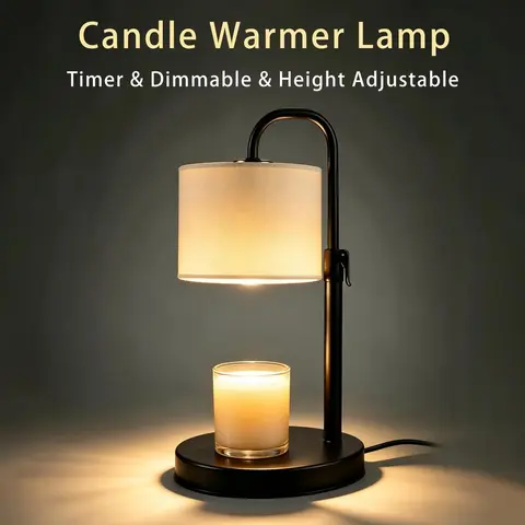Car Interior Decoration Accessories - Vintage Glass Candle Holder Decor, Smokeless Scent Candle Melting Lamp, 2-Bulb Bellflower Light with Height-Adjustable Design & Timer Set & Forget, for Automotive & Home Decorating Home Accessories