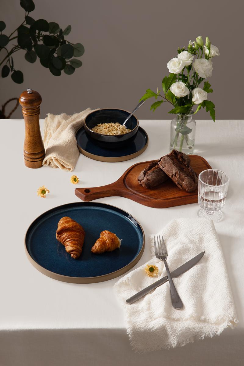 Famiware Nature Plates and Bowls Sets, 12 Pieces Stoneware Dinnerware Sets, Dishes Set for 4, Microwave and Dishwasher Safe