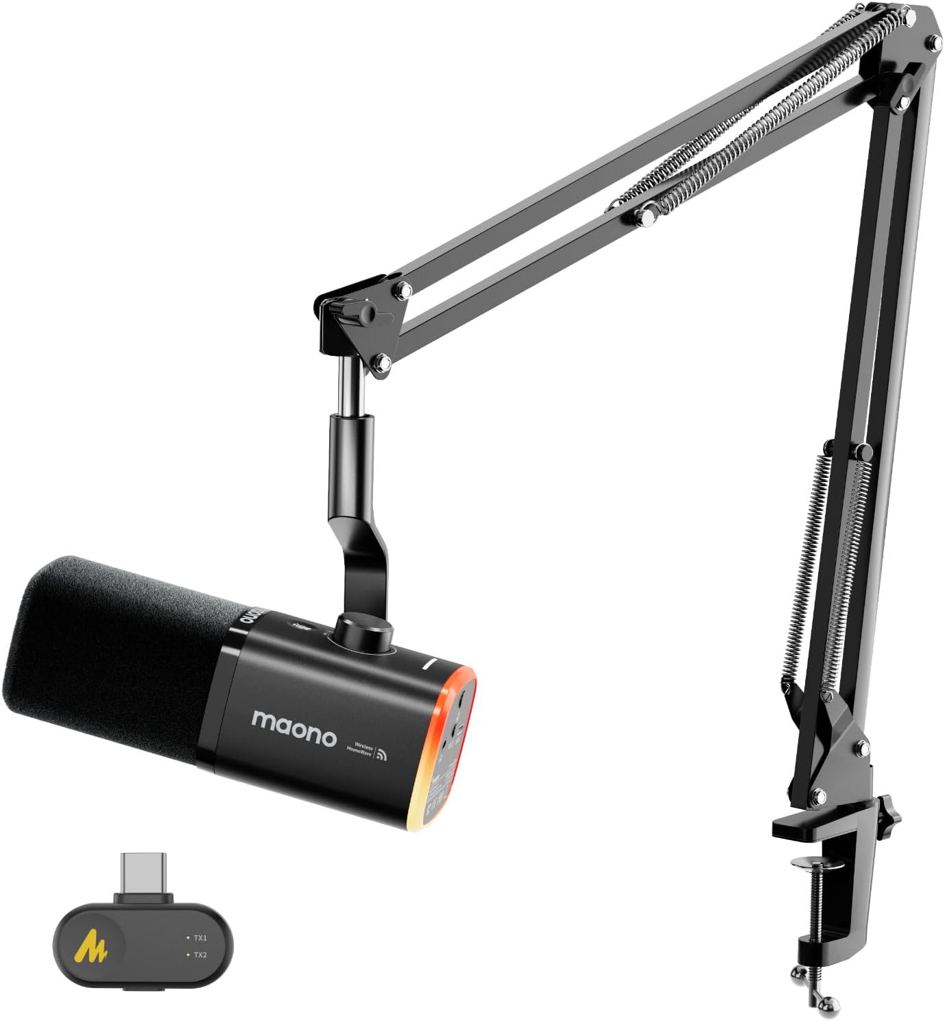Wireless Gaming Microphone Dynamic USB Streaming Mic for PC Computer with 3 Level Noise Cancelling RGB Lighting Mute Button Software Wireless Gaming Microphone Dynamic USB Streaming Mic for PC Computer with 3 Level Noise Cancelling RGB Lighting Mute Button Software