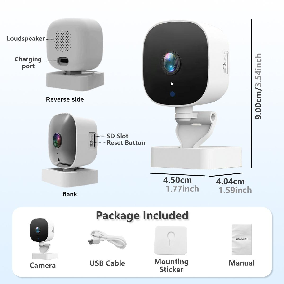 2.4G  Indoor and Outdoor Window Security Camera,,Night Vision and Motion Detection,Cloud/Memory Card Storage,24/7 Recording,2-Way Audio Talk,Easy & Quick Install, Wireless Security Cameras