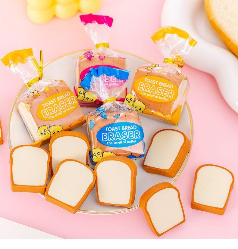 Simulation Toast Bread Eraser, High-value Food Eraser, Creative Funny Stationery, Student Prizes, Simulation Bread Eraser, Wipe Clean