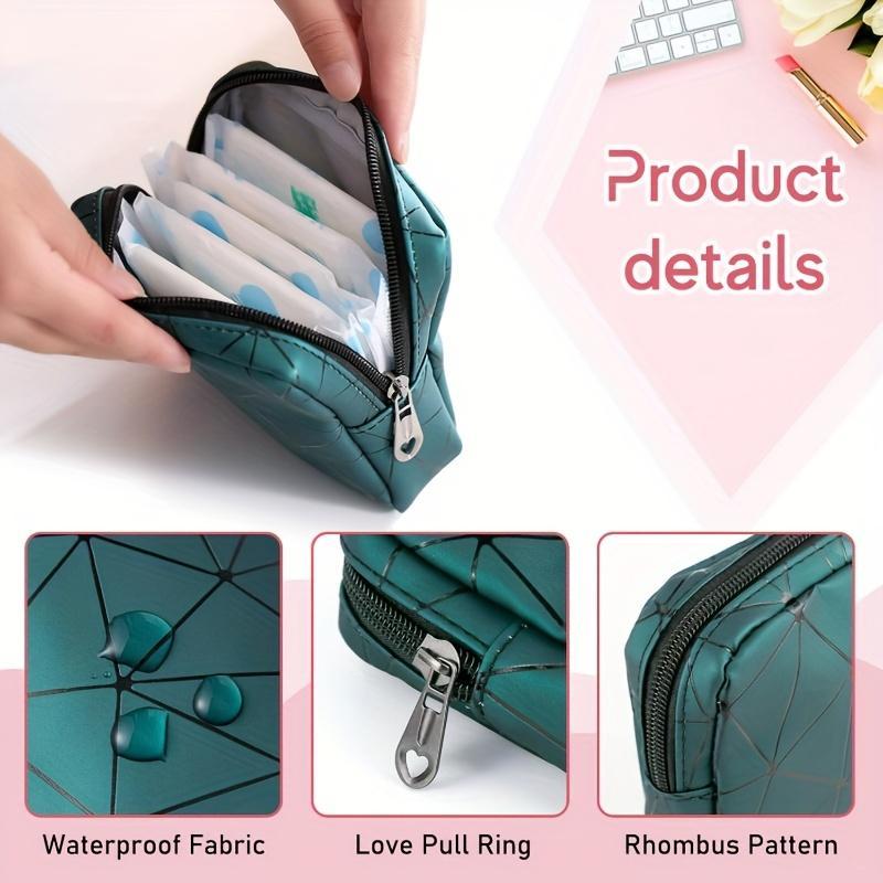A Sanitary Napkin Storage Bag, a Cosmetic Organizer, a Multifunctional Storage Pouch, a Bag for On-The-Go, Suitable for Students And to Store Coins, Cosmetics, And a Portable Menstrual Bag for Feminine Products Like Pads And Tampons