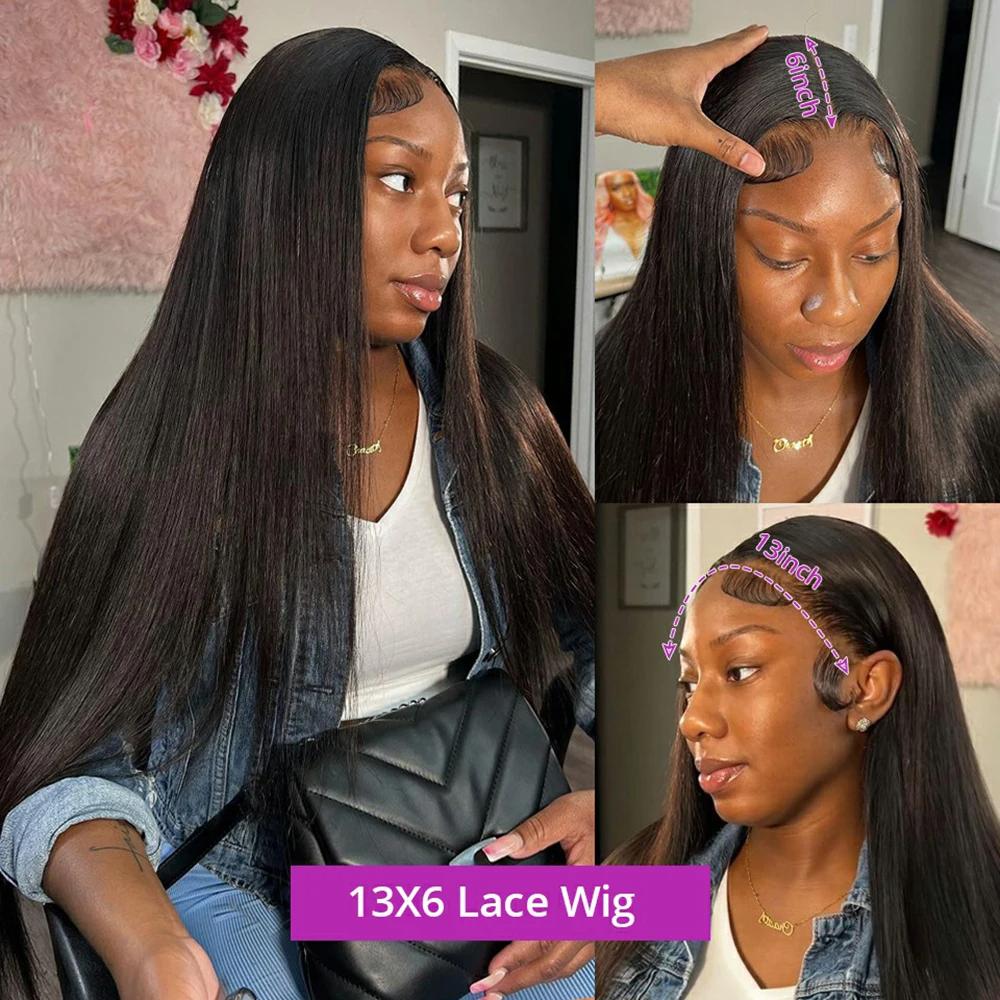 30 Inch Bone Straight Brazilian 13x4 13x6 Lace Front Real Hair Wigs For Women 180 Density Wig Bling Hair