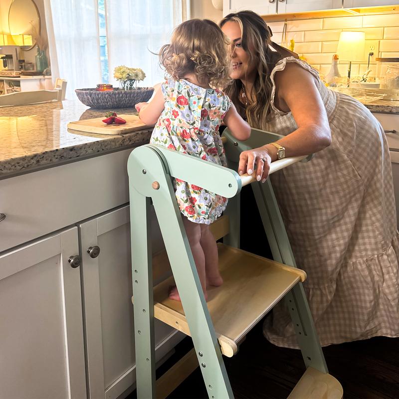 HARPPA Nordi | Foldable Toddler Tower – Compact Montessori-Inspired Standing Tower for Ages 2–6, Wooden Convertible Tower for Kitchen, Bathroom & More