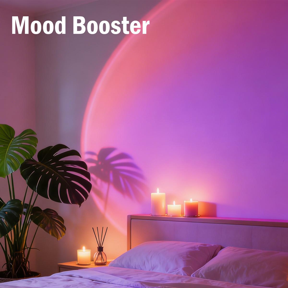 Sunset Lamp Projector, 16 Color Changing Rainbow Light, Remote Controlled LED Table Lamp, USB Sunlight Lamp for Bedroom Decor