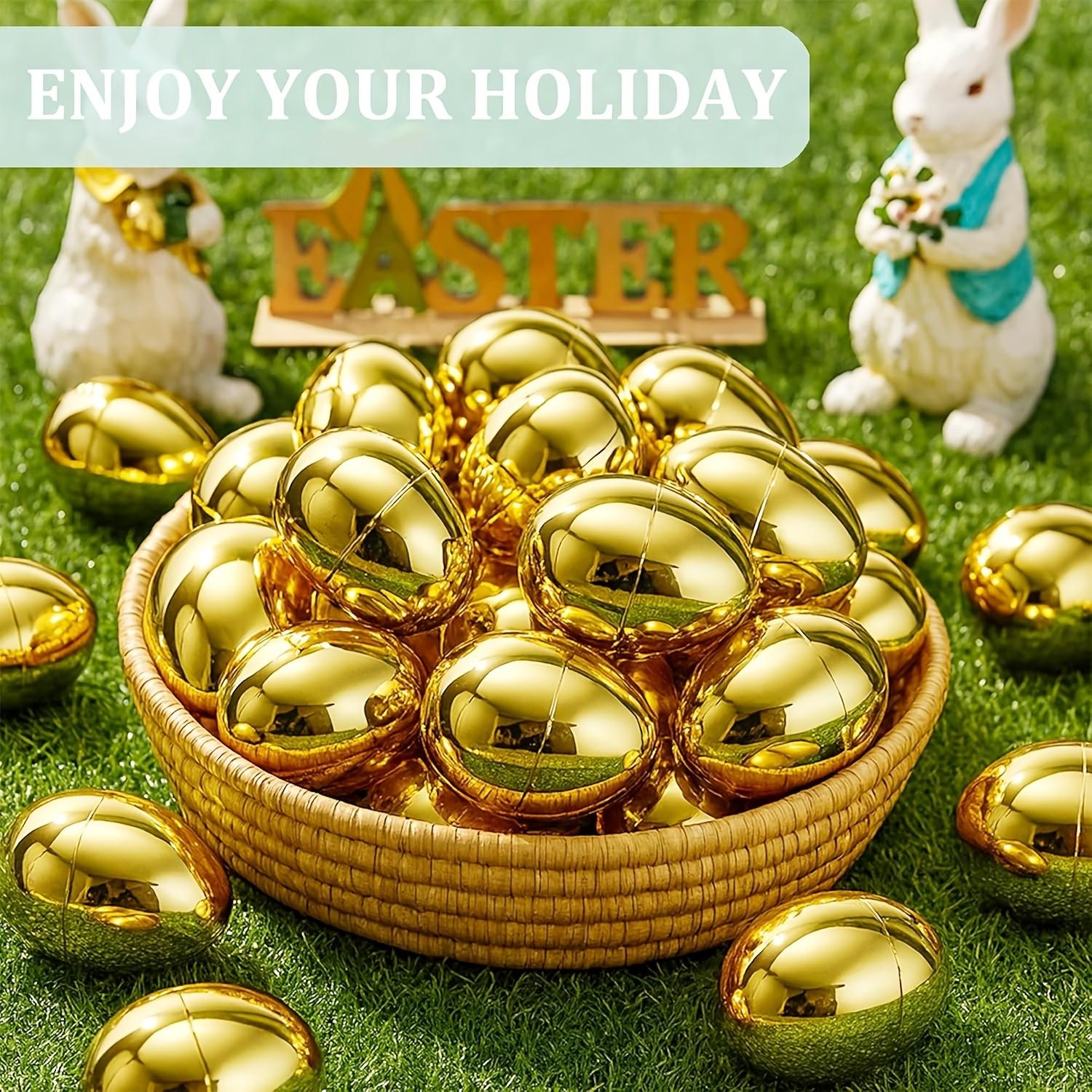 6-Pack Easter Eggs, Fillable Plastic Eggs for Easter Egg Hunt, Basket Liner, Party Gifts, Holiday Decorations