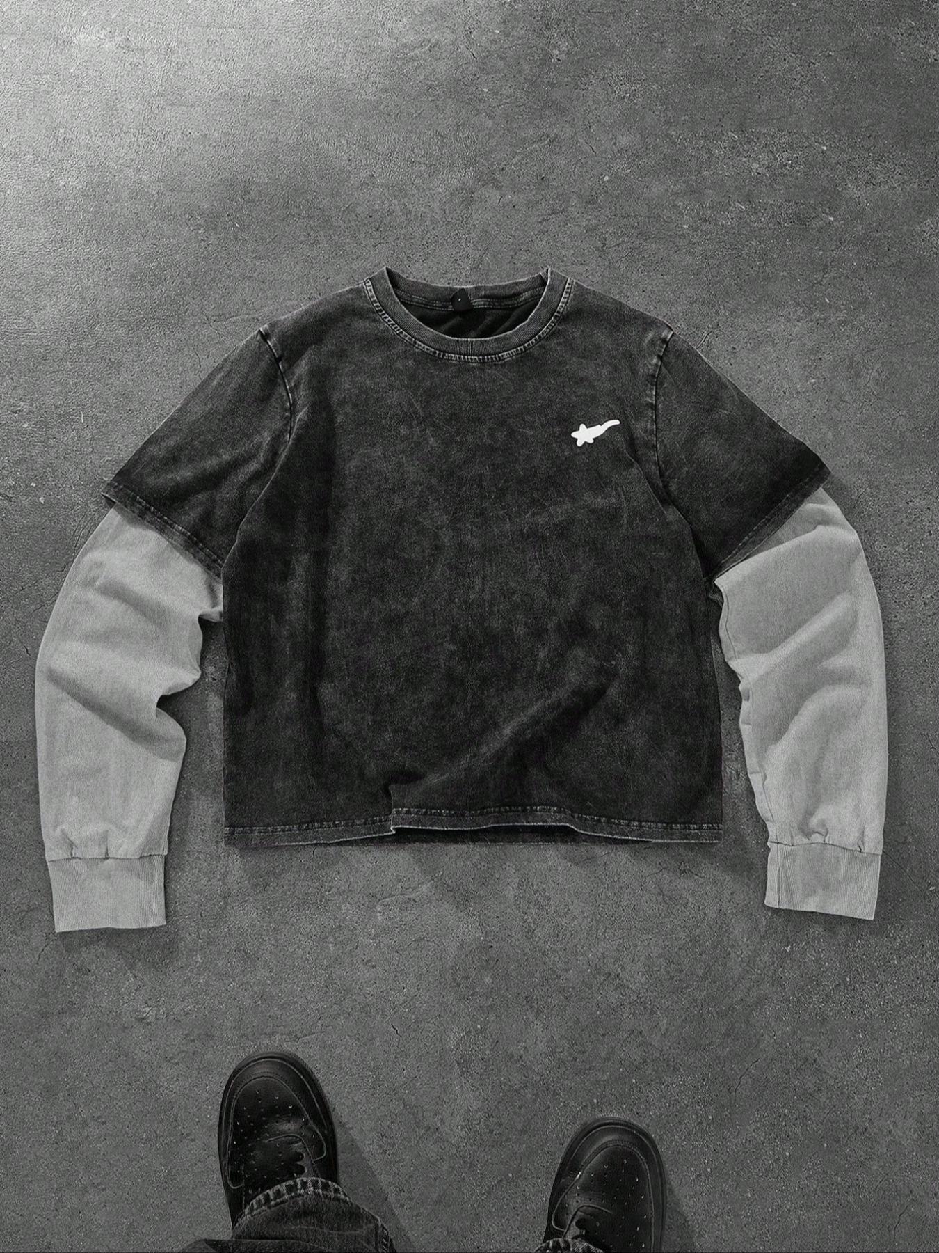 Unisex Fall Winter Patchwork Fitted Short Sleeve T-Shirt, Street Style Y2K Fashion, Perfect for Casual