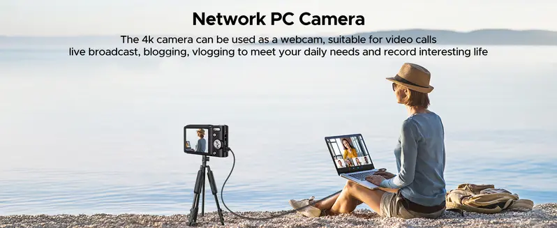 Product Introduction of Digital Camera Autofocus 50MP Vlogging Camera with 32GBSD Card 16x Digital Zoom Compact Camera, 2.8-inch Screen, Fill-in Light, Anti-Shake 5