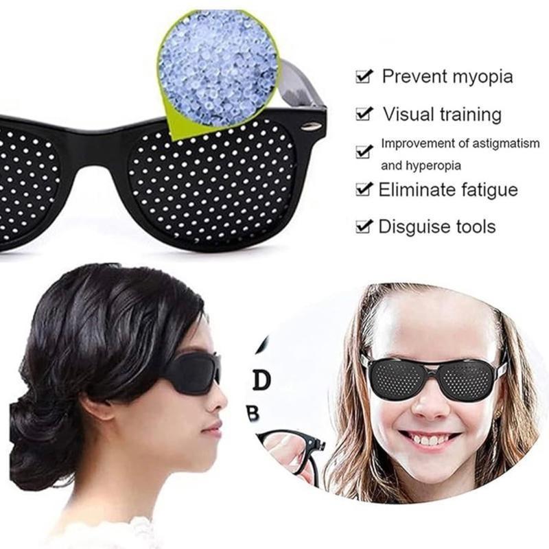 3 piece -Unisex Pinhole Glasses Anti-Myopia Astigmatism Glasses Men's Women's Vision Improvement Strabismus Correction Fatigue Glasses UV400