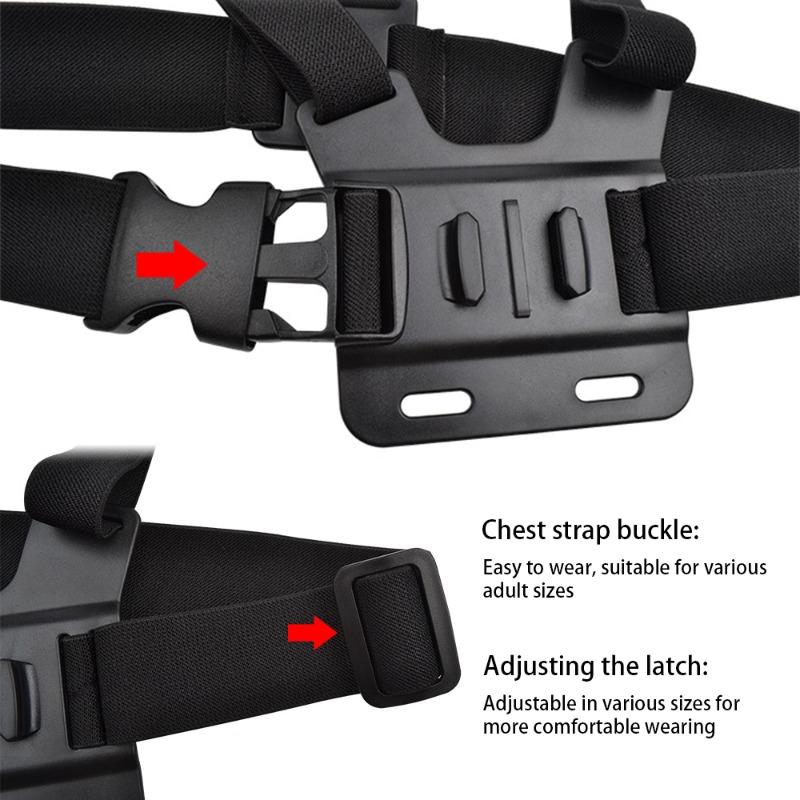 Multi-Functional Adjustable Five-In-One Chest Strap, Versatile Use, Universal Sports Action Camera Phone Clip, Outdoor Cycling Fishing Vlog Mount, Sport Photography Accessory