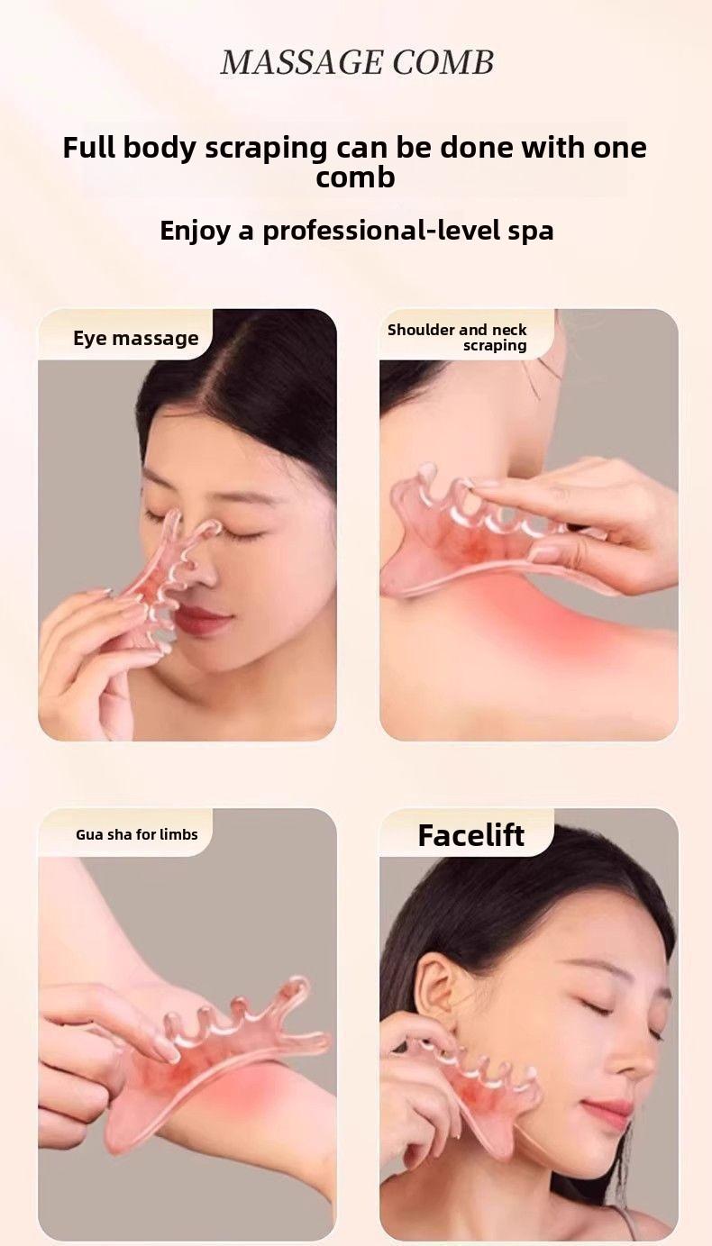 Four-in-one multifunctional pink scalp massage comb for girls