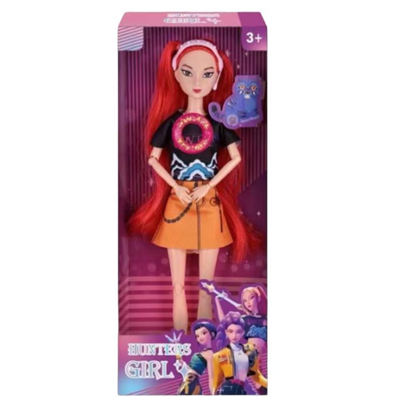 New Year Gift Demon Hunter Girl Doll with Musical Instrument Accessories, Jointed Toy Doll, Christmas & Birthday Present,,Demon Hunters Kpop Merch