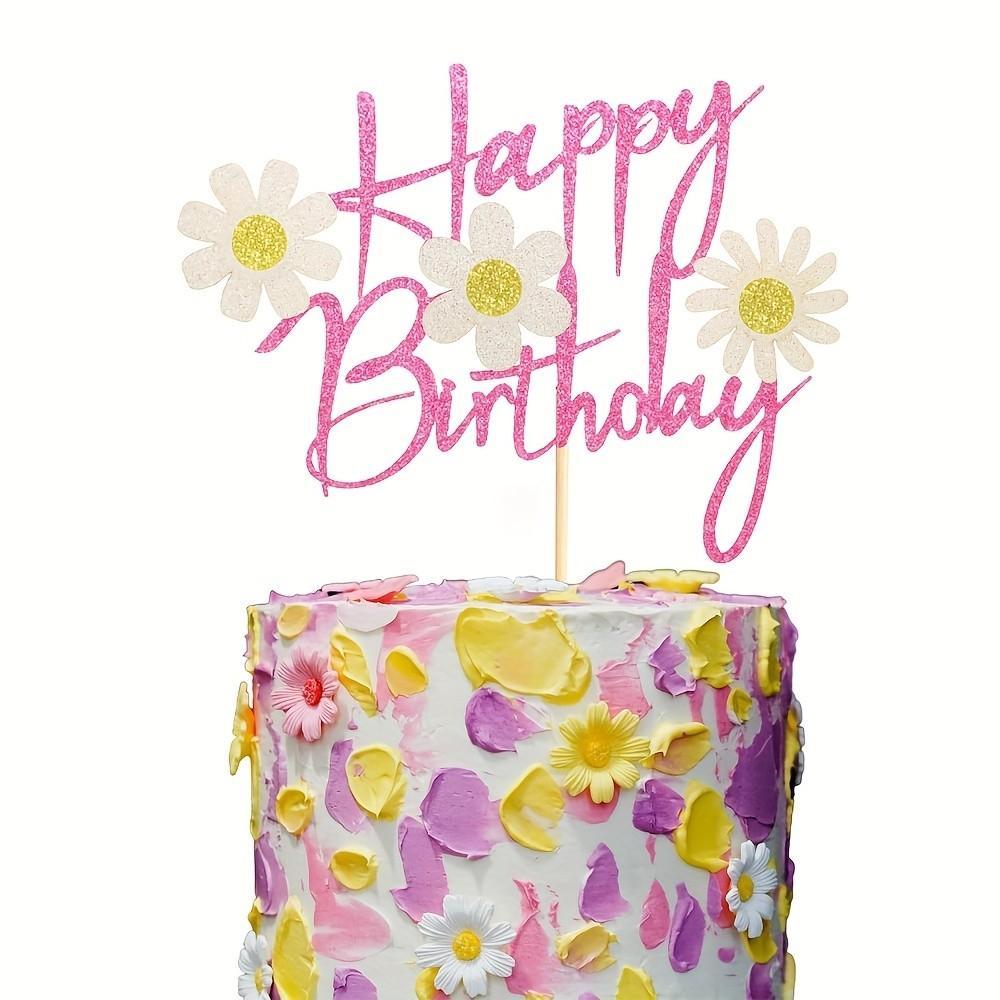 1 Daisy-themed birthday party cake decoration set