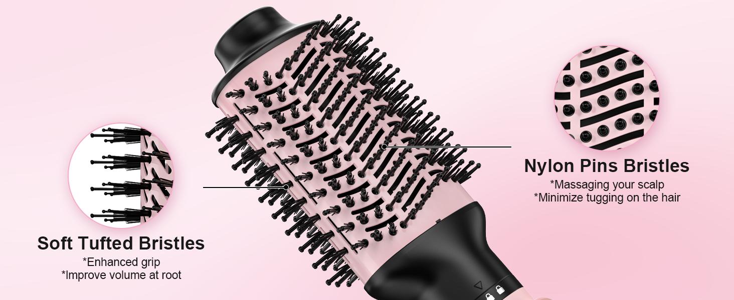 Farery 2-in-1 Blow Dryer Brush Set for Frizz-Free Blowout | 2-inch Rotating Hair Dryer Brush & 3-inch Hot Air Brush with Oval Barrel